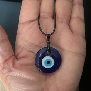 Blue Evil Eye Protection Pendant Necklace Blue Turkish Glass